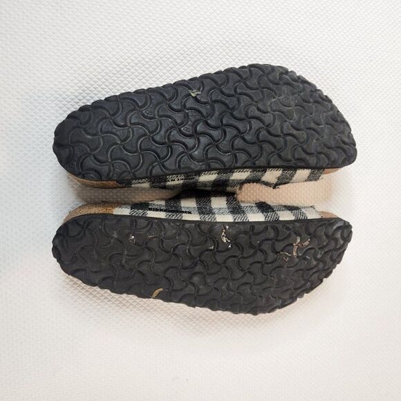 Birkenstock Mens Size 43 US 10 Arizona White Gray Shearling Plaid Natural Wool main image 4